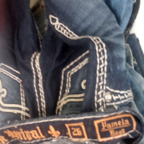 Rock Revival NWOT Women's 26 Pamela Embellished Embroidered Dark Fade Boot Cut - Picture 6 of 7